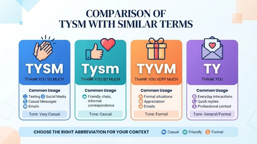 Comparison of TYSM With Similar Terms