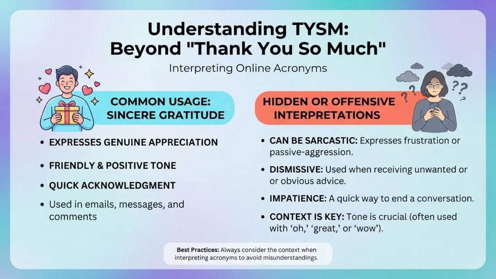 Hidden or Offensive Meanings of TYSM