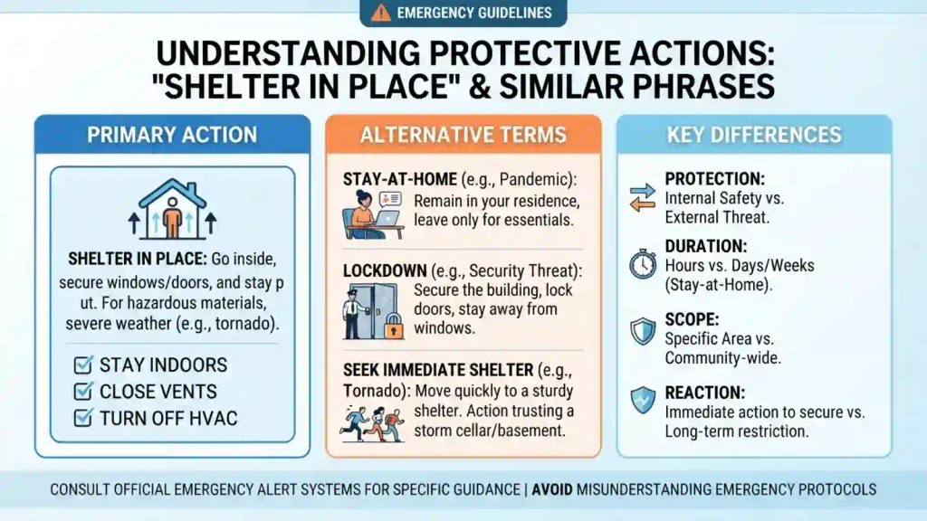 Similar Words and Phrases Like “Shelter in Place”