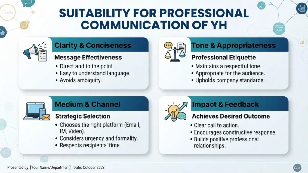 Suitability for Professional Communication of YH