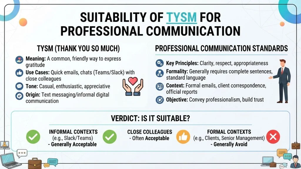 Suitability of TYSM for Professional Communication