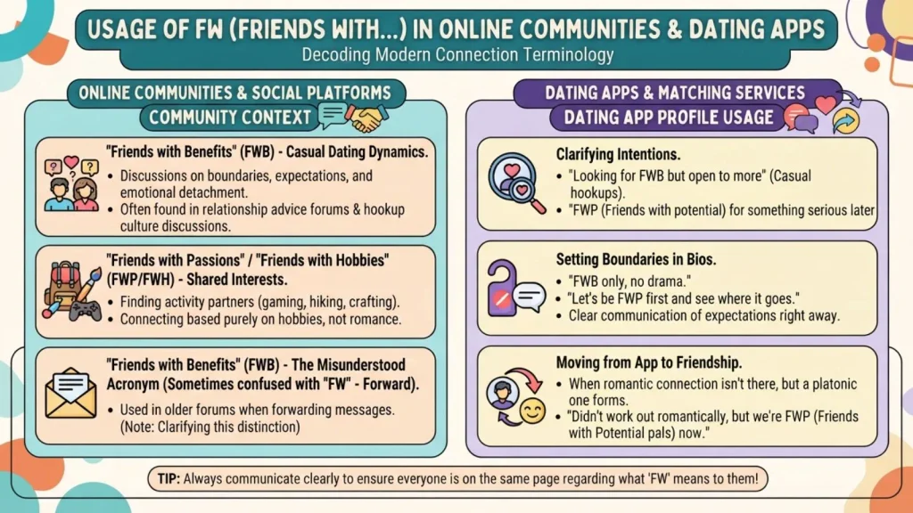Usage of FW in Online Communities & Dating Apps