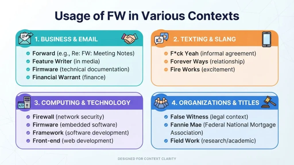 Usage of FW in Various Contexts