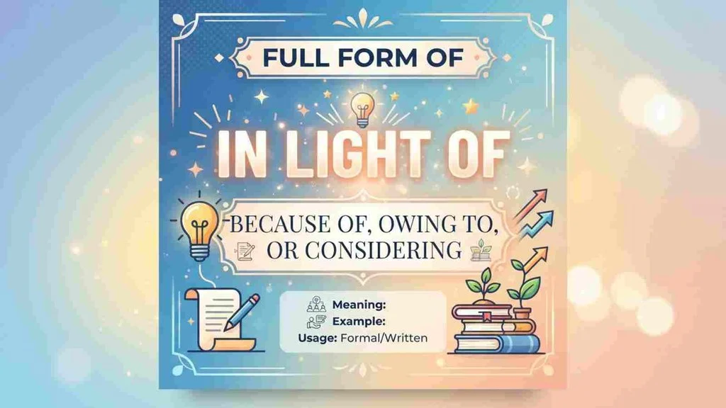 Full Form of “In Light Of”