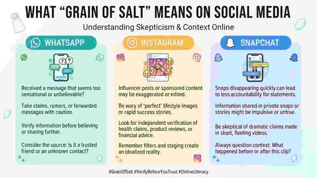 “Grain of Salt” Meaning on WhatsApp, Instagram, and Snapchat