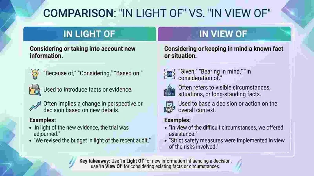 “In Light Of” vs. “In View Of”
