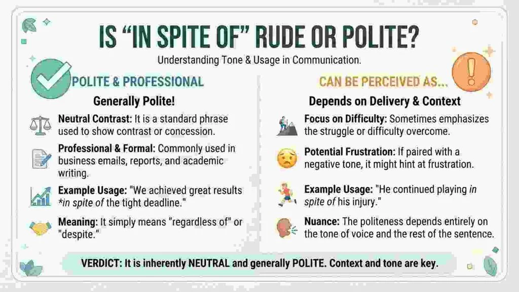 Is “In Spite of” Rude or Polite?