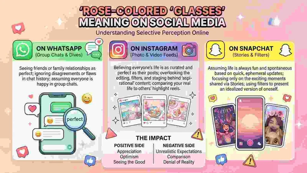 “Rose Colored Glasses” Meaning on WhatsApp, Instagram, and Snapchat