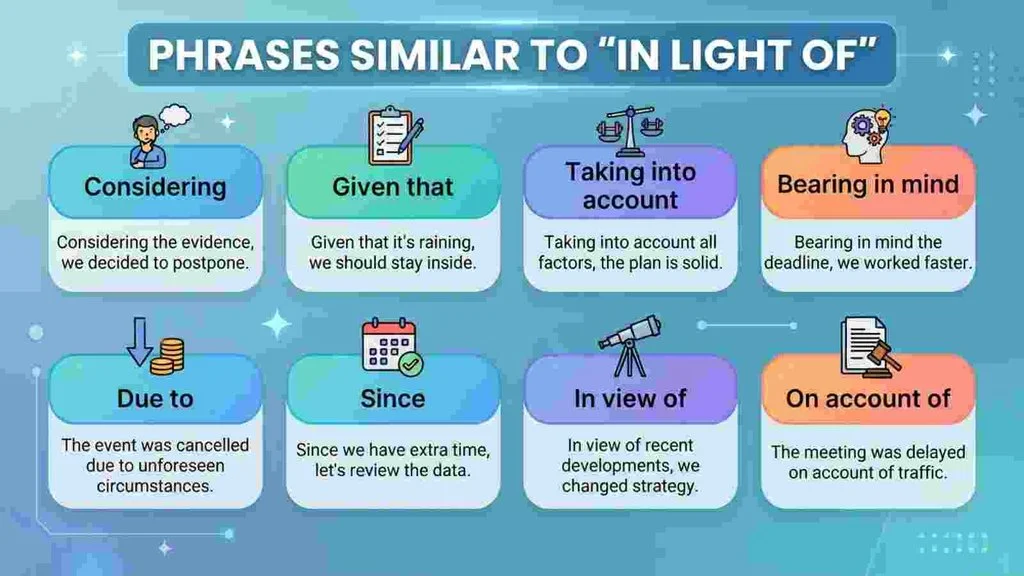 Similar Slang Words and Phrases Like “In Light Of”