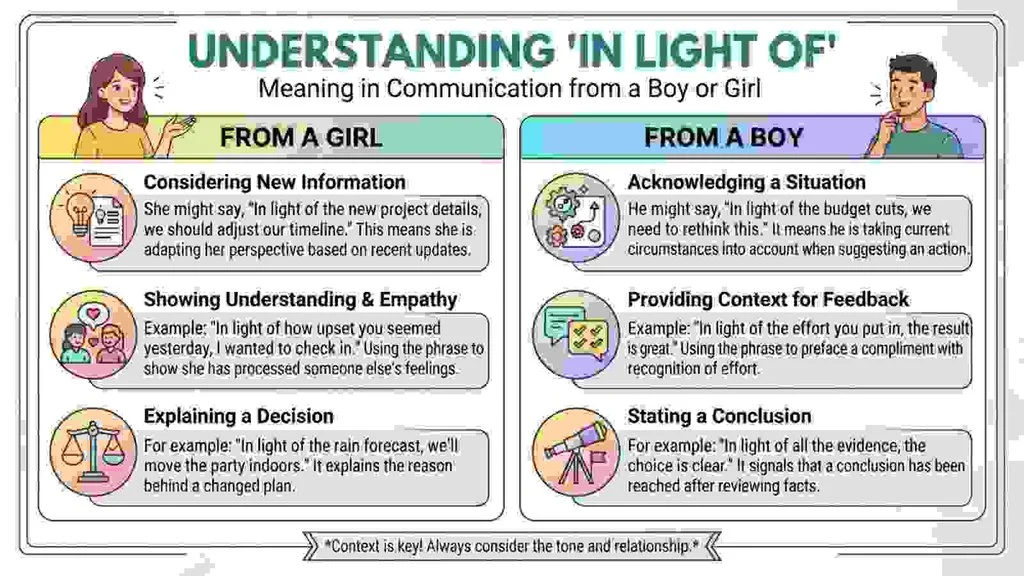 What Does “In Light Of” Mean From a Girl or Boy?