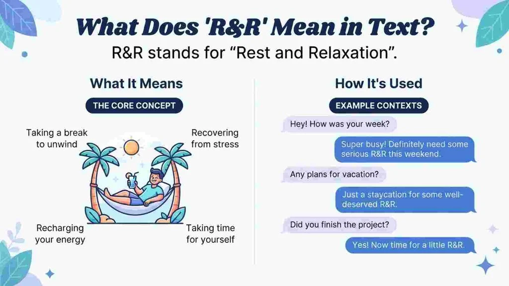 What Does “R&R” Mean in Text?