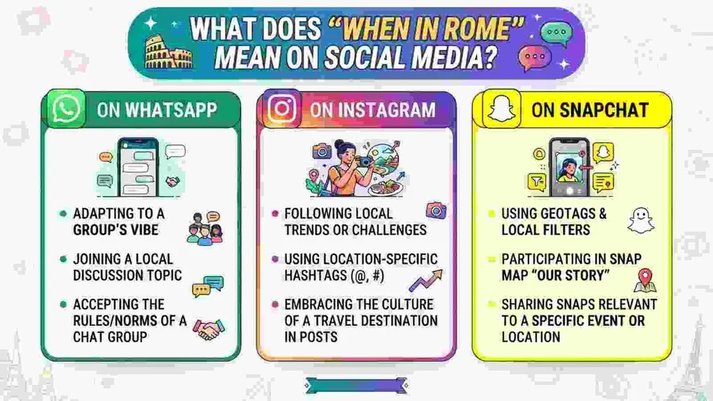 “When in Rome” Meaning on WhatsApp, Instagram, and Snapchat